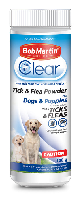 Bob Martin Clear Tick and Flea Powder for Dogs 100G