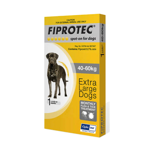 Fiprotec Tick and Flea Spot On Giant Dogs 40-60KG Yellow 1 Pip