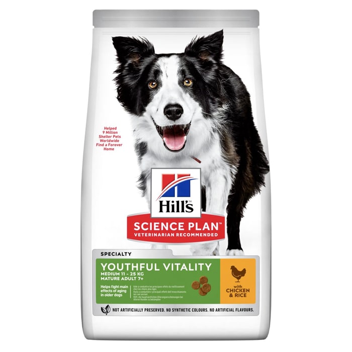 Hill’s Science Plan Adult Senior Vitality Medium Dog Food Chicken