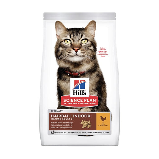 Hill's Science Plan Mature Adult Cat Food Hairball Control Dry Chicken 7+