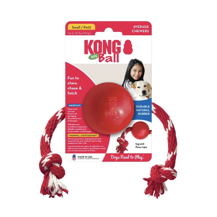 Kong® Ball with Rope Dog Toy