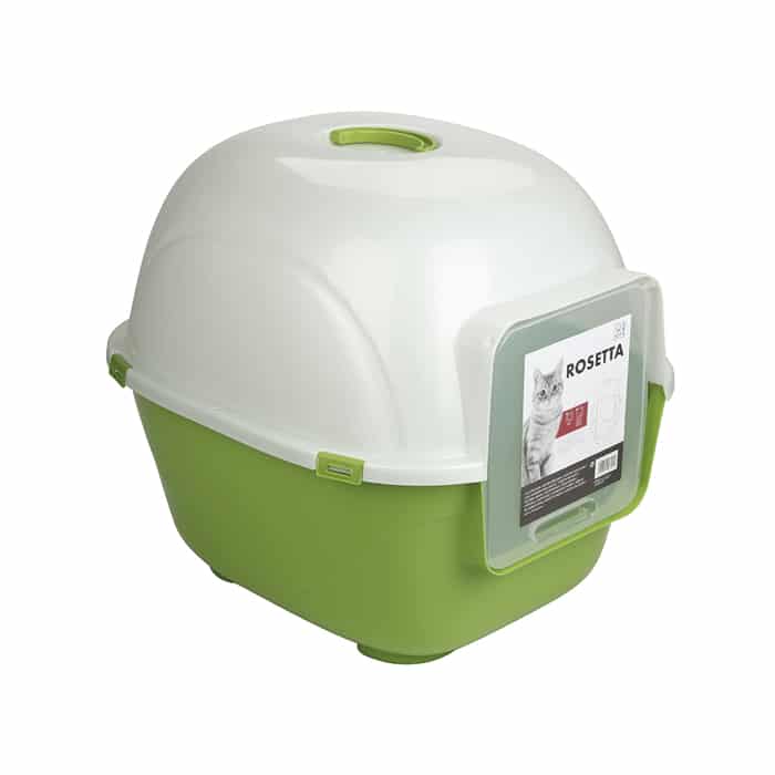 M-Pets Rosetta Cat Litter Box Green & White