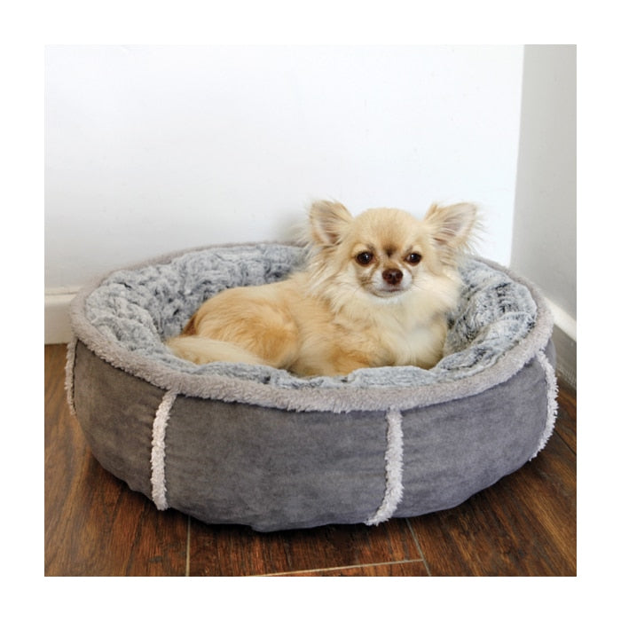Rosewood Deep Plush Donut Bed - Grey