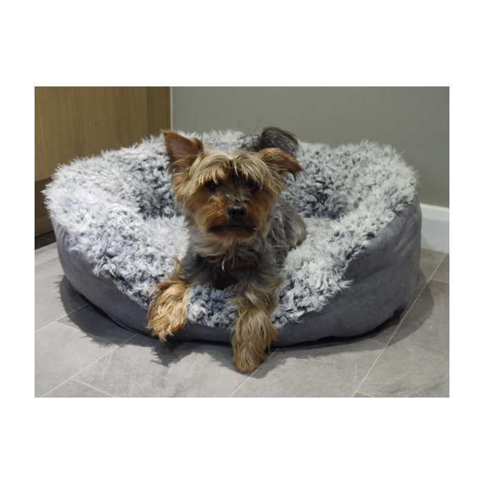 Rosewood Faux Oval Bed Suede Grey