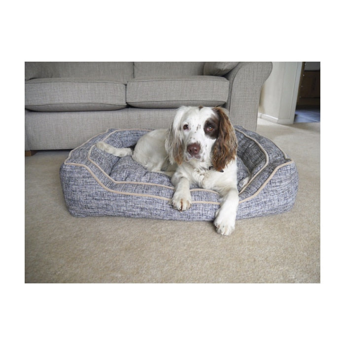 Rosewood Luxury Square Bed - Slate & Oatmeal