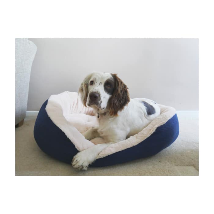 Rosewood Cable Knit Oval Bed - Navy