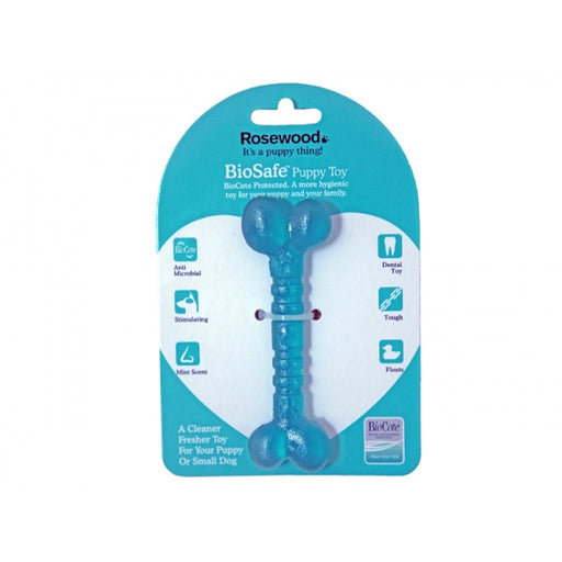 Rosewood Toy Ball Biosafe Puppy Bone Blue