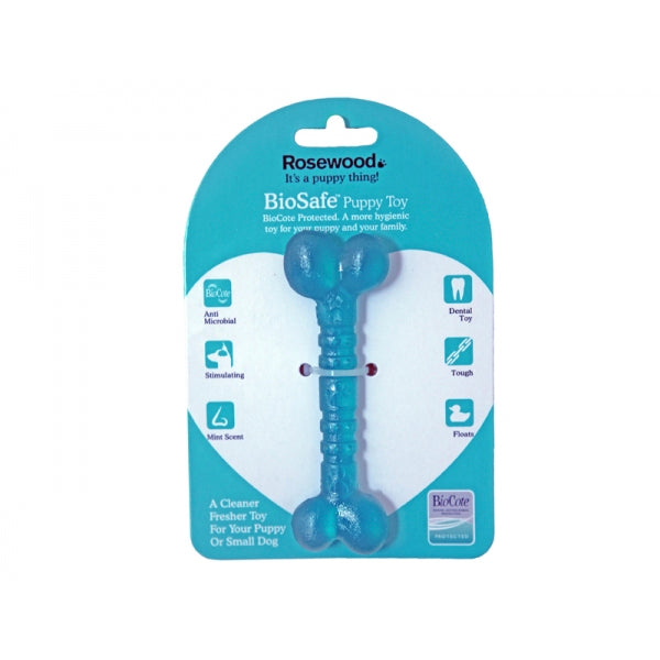 Rosewood Toy Ball Biosafe Puppy Bone Blue
