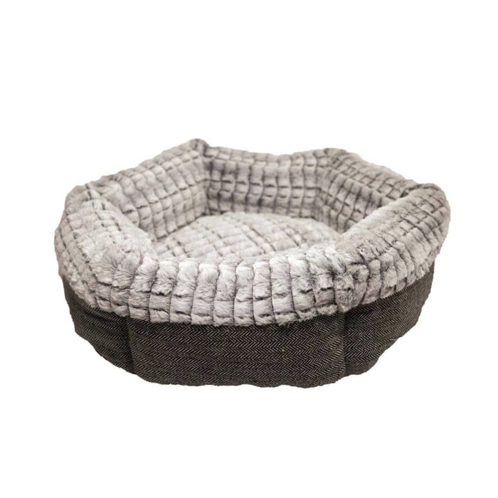 Rosewood Tweed and Plush Round Pet Bed