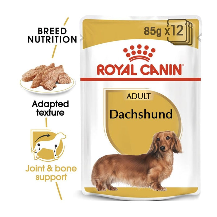 ROYAL CANIN Dachshund Adult Wet Dog Food Pouch (12 x 85g)