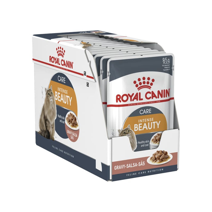 Royal Canin Intense Beauty Gravy Adult Wet Cat Food Pouch (12 x 85g)