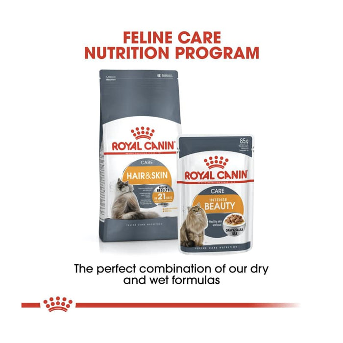 Royal Canin Intense Beauty Gravy Adult Wet Cat Food Pouch (12 x 85g)