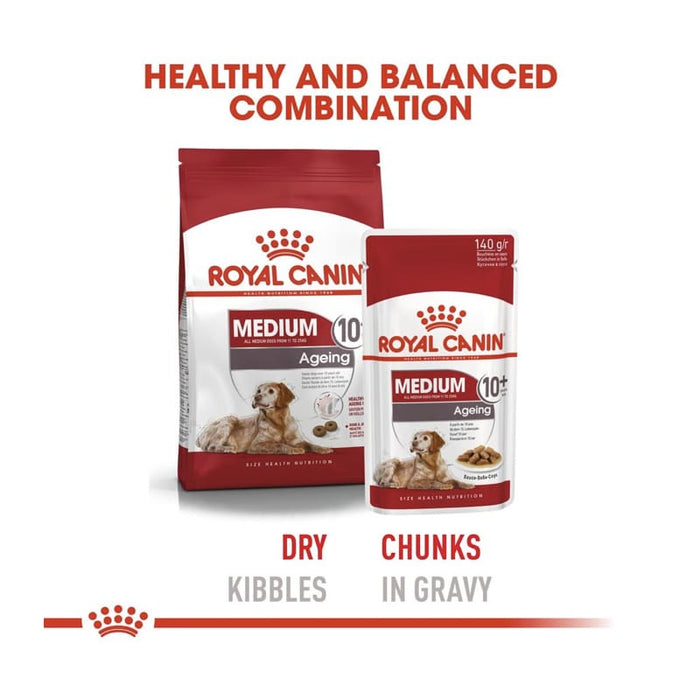 ROYAL CANIN Medium Ageing 10+ Wet Dog Food (10 x 140g)