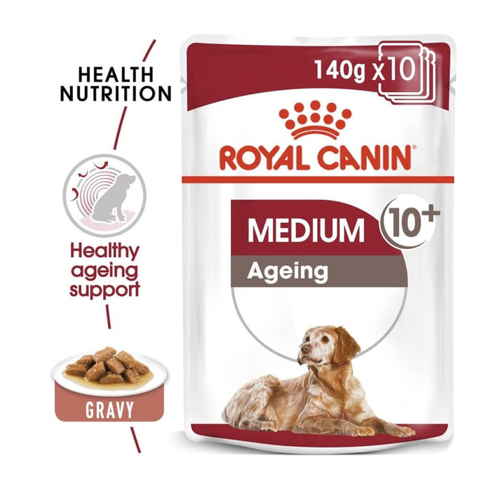 ROYAL CANIN Medium Ageing 10+ Wet Dog Food (10 x 140g)