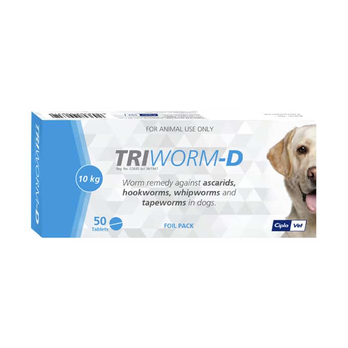 Triworm-D Deworming Tablets for Dogs 50 Box