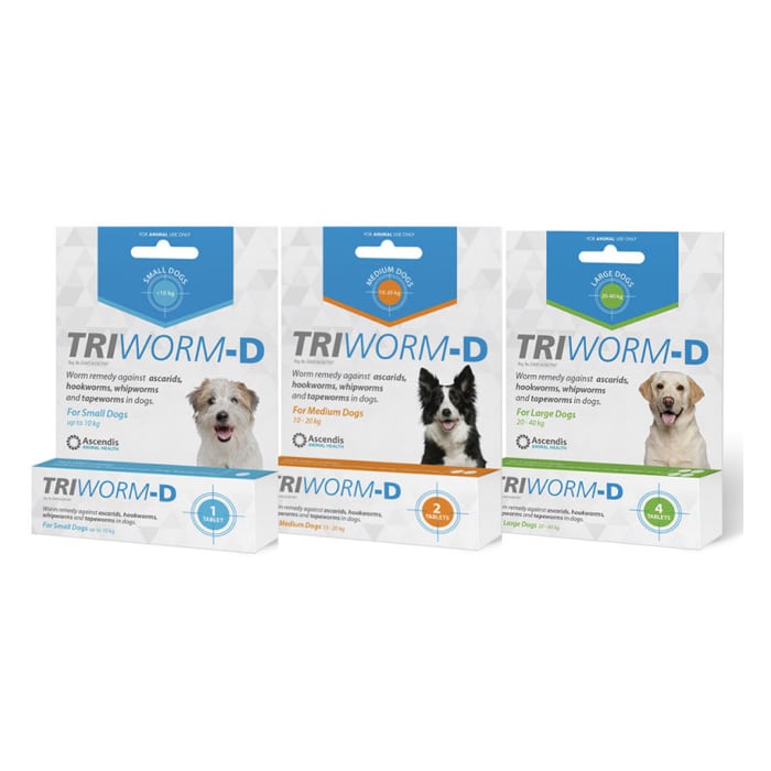 Triworm Deworming Tab Medium Breed Dog 2Pk