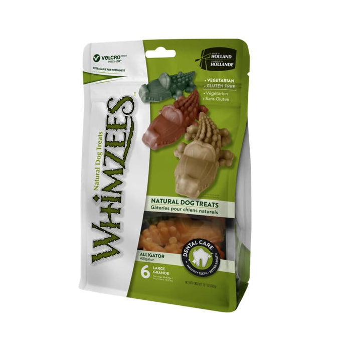 Whimzees Alligator Dental Treats for Dogs - Large
