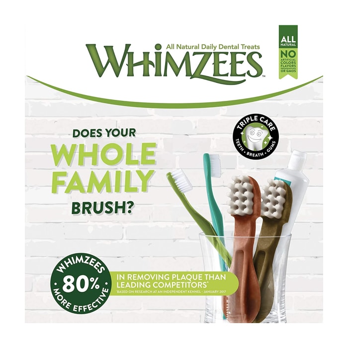 Whimzees Toothbrush Dental Dog Treats - Medium