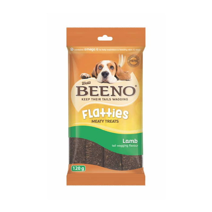 Beeno Flatties Meaty Dog Treats Lamb 120G