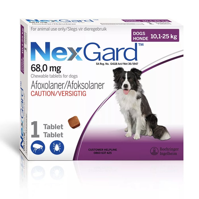 NexGard Tick and Flea Chew Medium and Large Dog 10-25kg