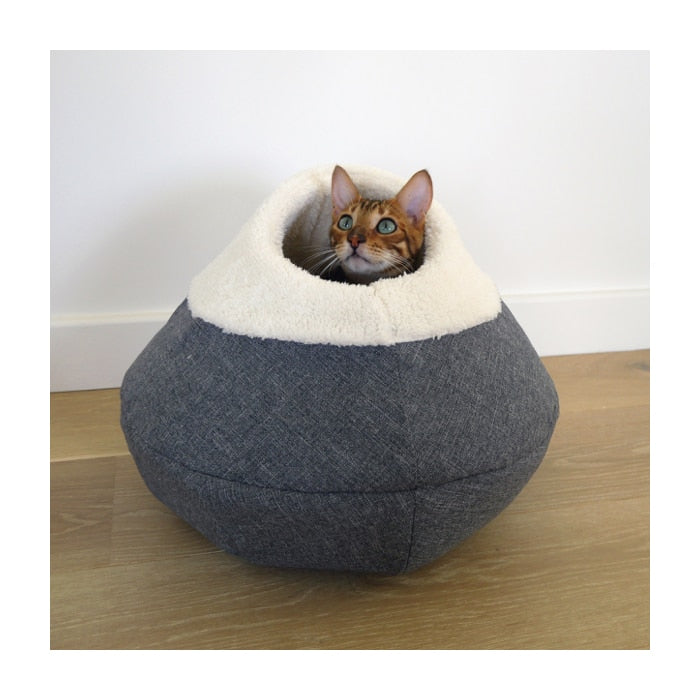 Rosewood Round Cozy Plush Cat Cave