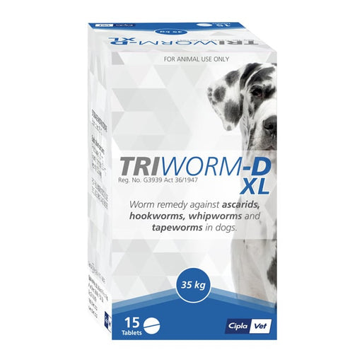 Triworm-D XL Deworming Tablets for Dogs 15