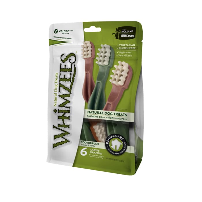 Whimzees Toothbrush Dental Dog Treats - Large
